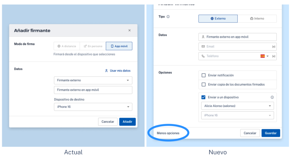 Comparativa redactar app Móvil