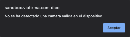 No se ha detectado una cámara válida en el dispositivo